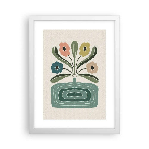 Plakat i hvid ramme - Symmetrisk buket - 30x40 cm