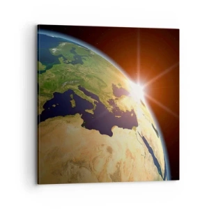 Lærredstryk - Billede på lærred - Solopgang - 70x70 cm