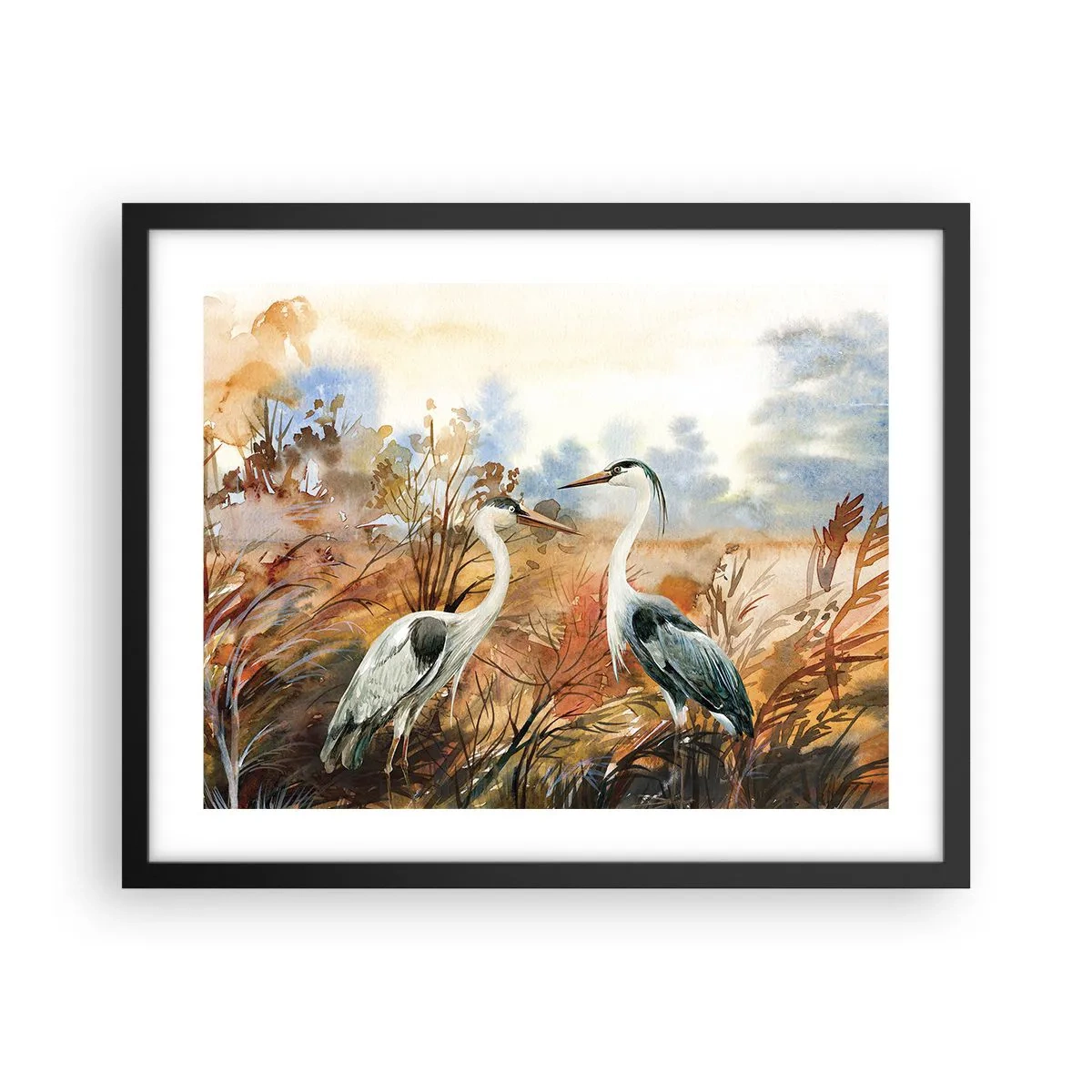 Plakat i sort ramme - Hvor skal vi hen om efteråret? - 50x40 cm