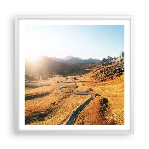 Plakat i hvid ramme - I en gylden dal - 60x60 cm