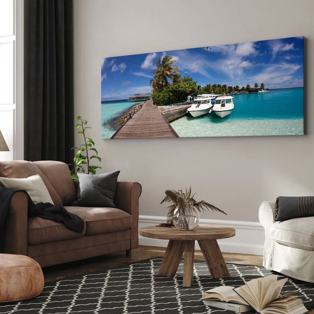 Lærredstryk - Billede på lærred - Og dog findes paradiset - 90x30 cm
