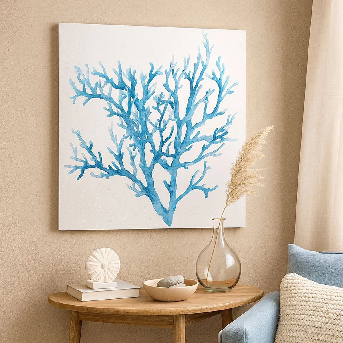 Lærredstryk - Billede på lærred - Marint filigran - 30x30 cm