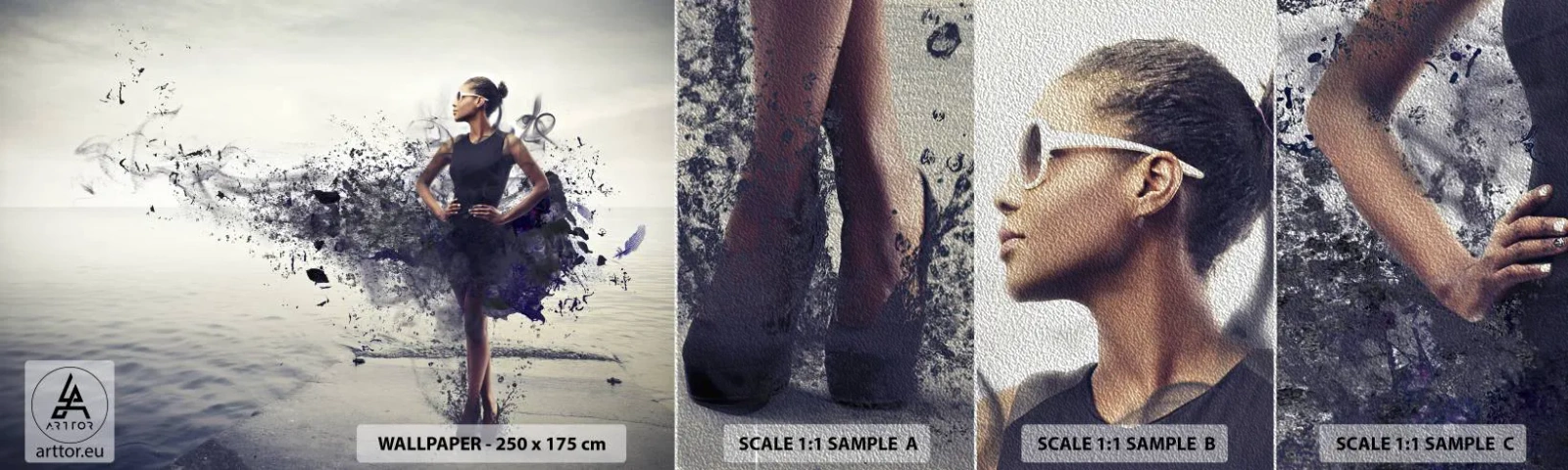 Prøve Fototapet Premium Sand - Afrikansk Venus - Kvinde, Abstraktion, Model - 100x30 cm