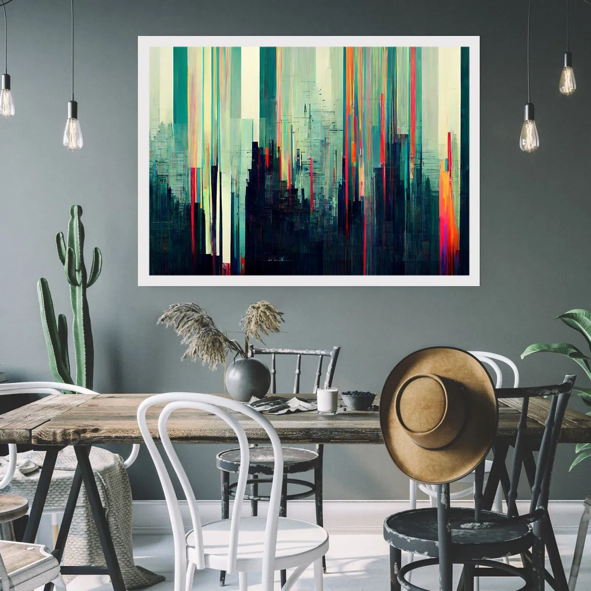 Plakat - Futuristisk by - 91x61 cm