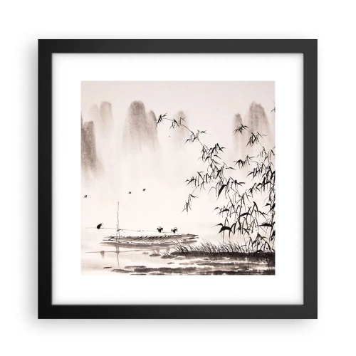 Plakat i sort ramme - Stilhed i rismarkerne - 30x30 cm
