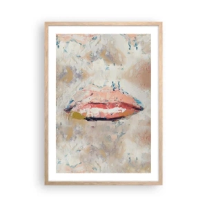 Plakat i ramme af lyst egetræ - Vækker sanserne - 50x70 cm