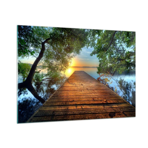 Billede på glas - Tag dig god tid, sæt dig ned - 100x70 cm