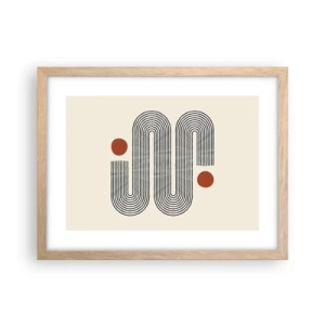 Plakat i ramme af lyst egetræ - Fra start til slut - 40x30 cm