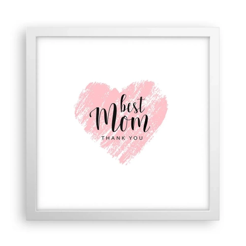 Plakat i hvid ramme - Altid det rette øjeblik - 30x30 cm