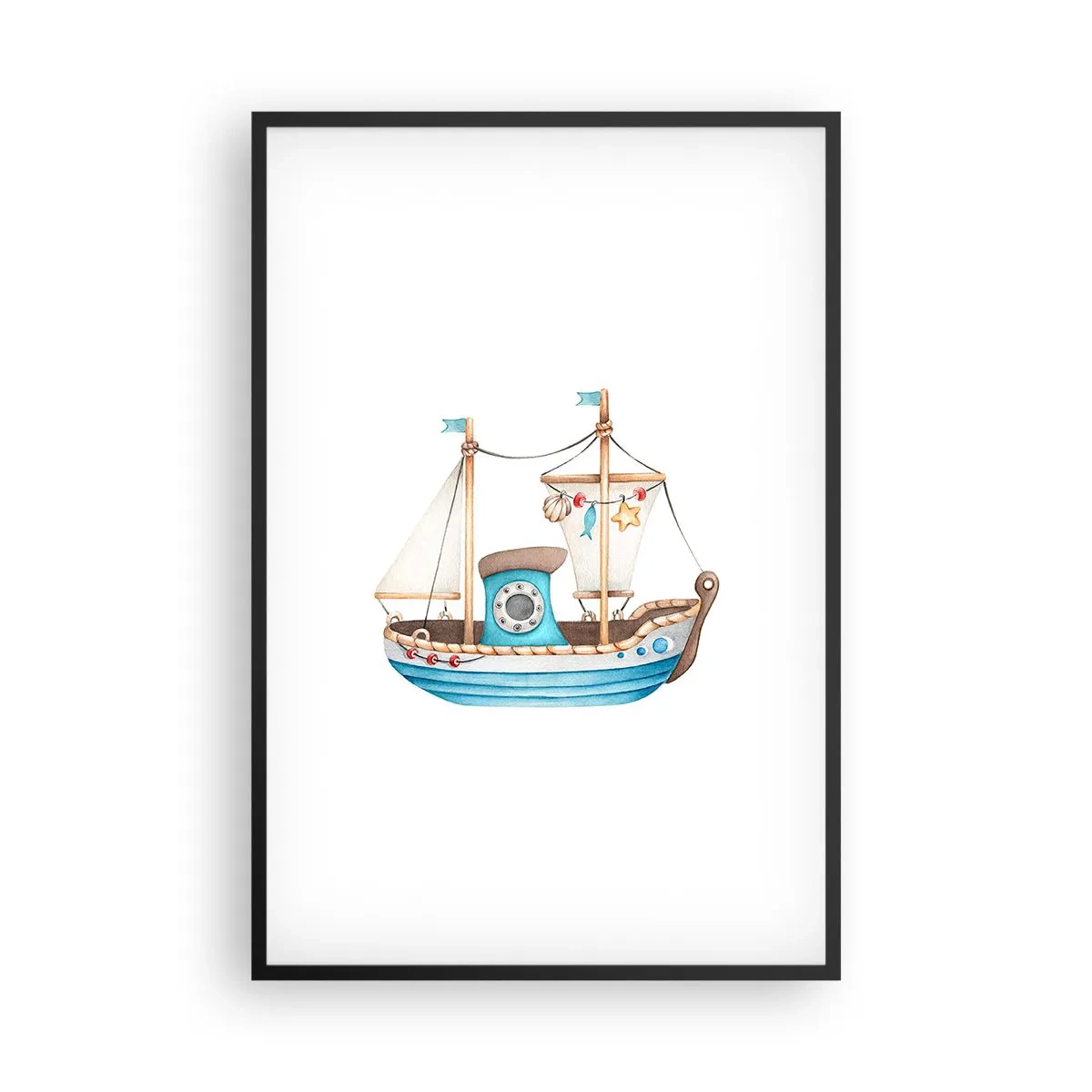 Plakat i sort ramme - Ohøj, eventyr! - 61x91 cm