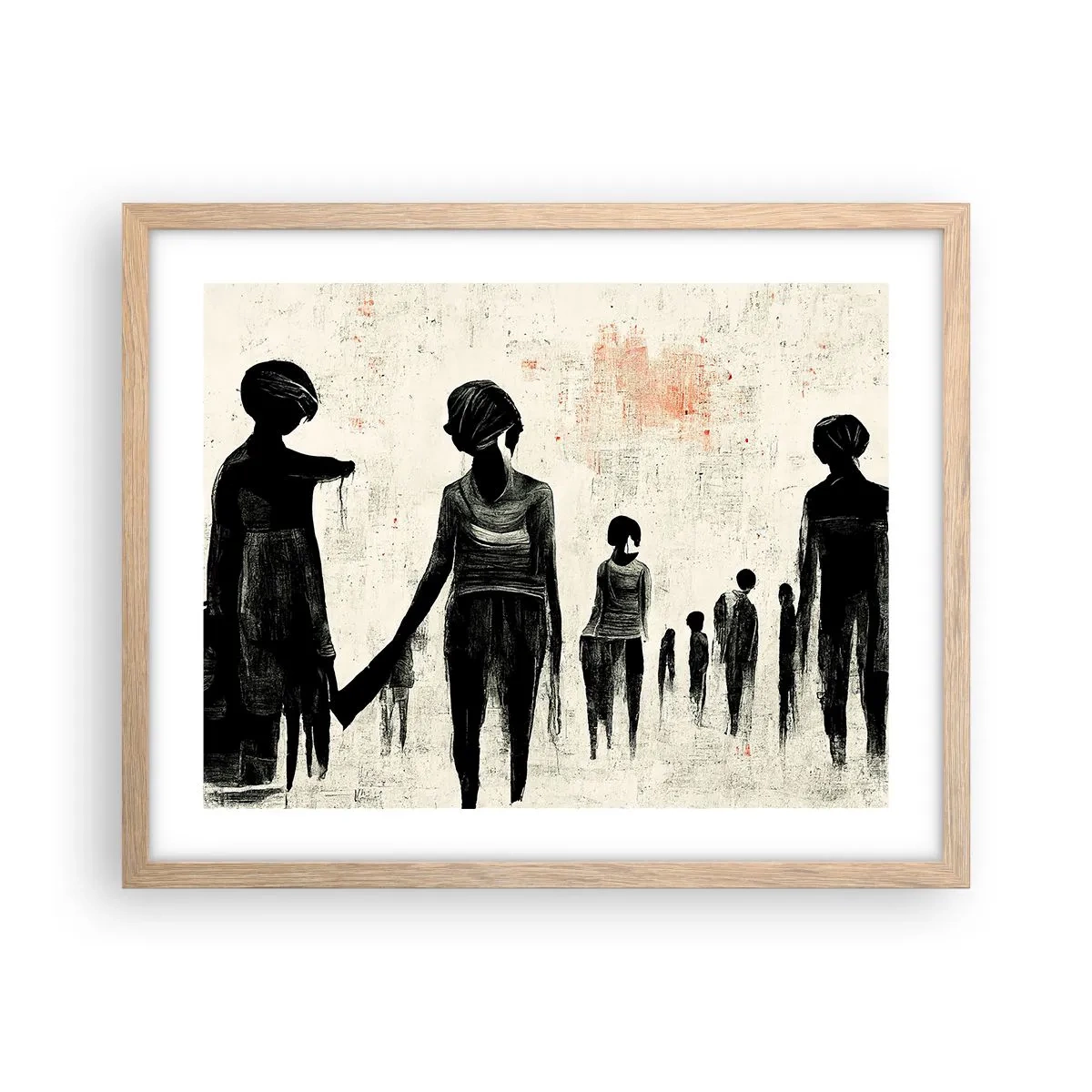 Plakat i ramme af lyst egetræ - Mod ensomhed - 50x40 cm