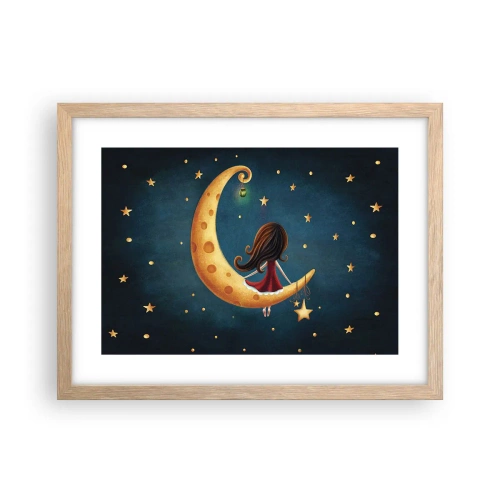 Plakat i ramme af lyst egetræ - Der var engang... - 40x30 cm