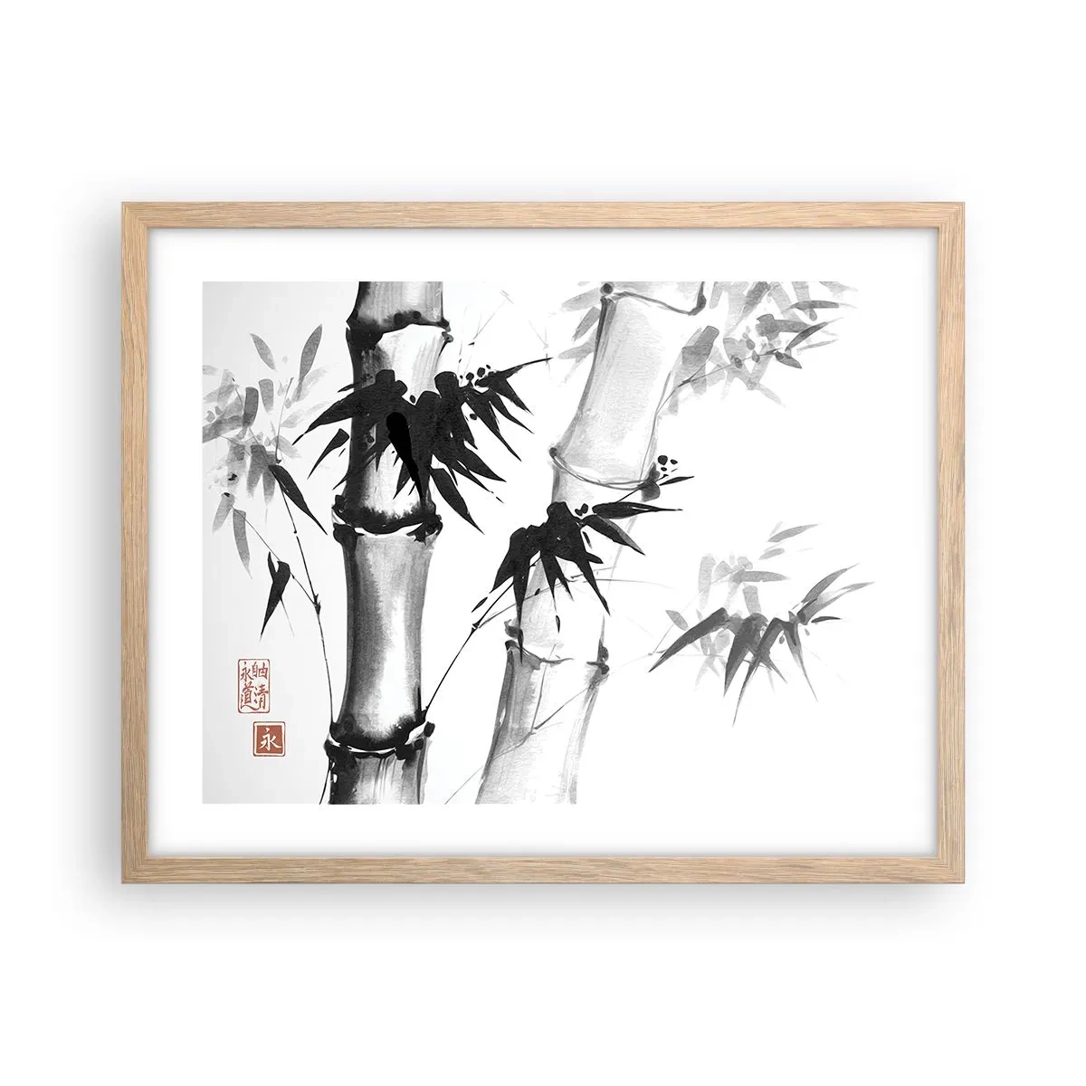 Plakat i ramme af lyst egetræ - Nærbillede af Orienten - 50x40 cm