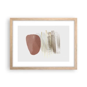 Plakat i ramme af lyst egetræ - Abstrakt kolonnade - 40x30 cm