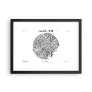Plakat i sort ramme - Barcelonas anatomi - 40x30 cm