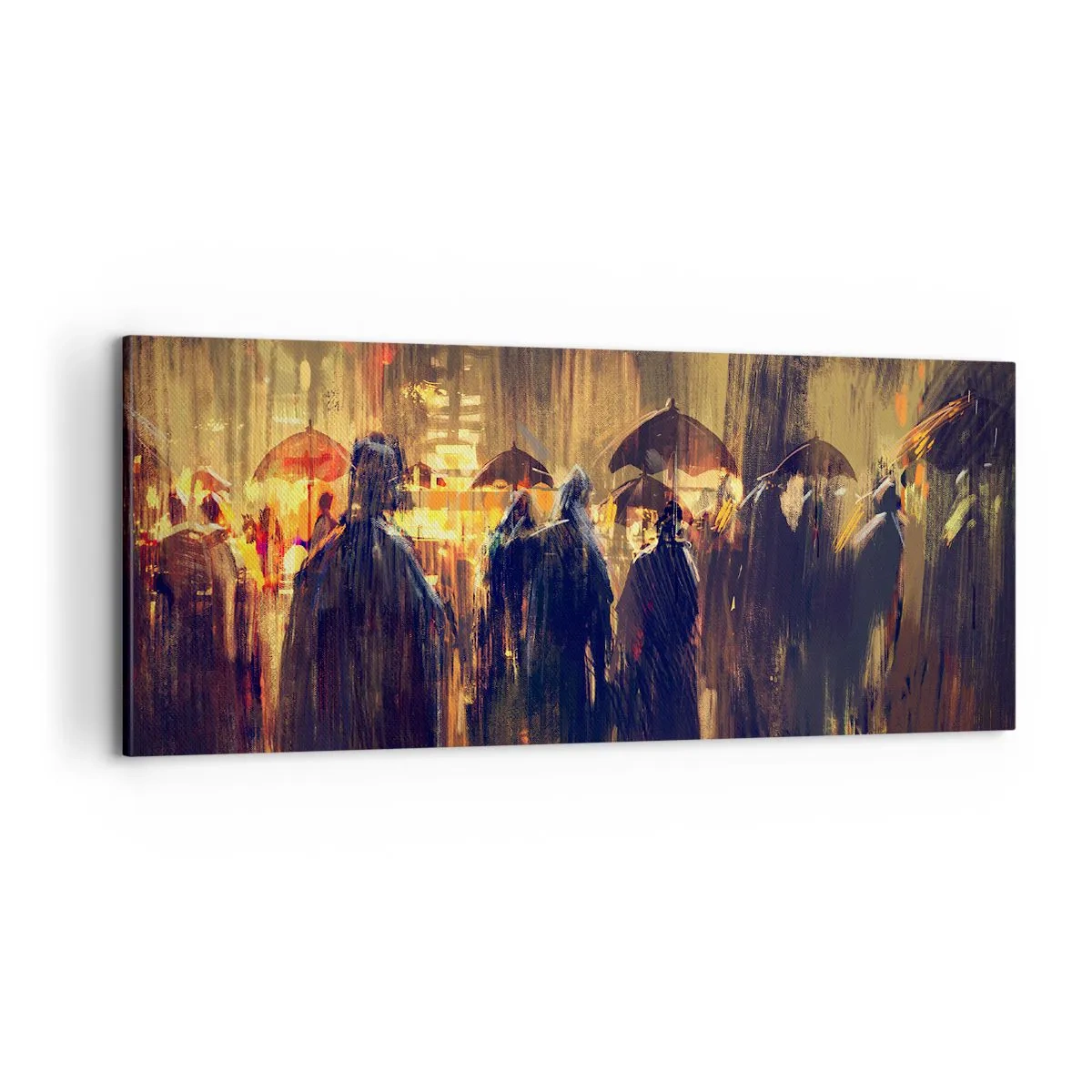 Lærredstryk - Billede på lærred - Tilhængere af regnen - 100x40 cm