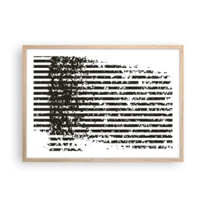 Plakat i ramme af lyst egetræ - Rytme og støj - 70x50 cm