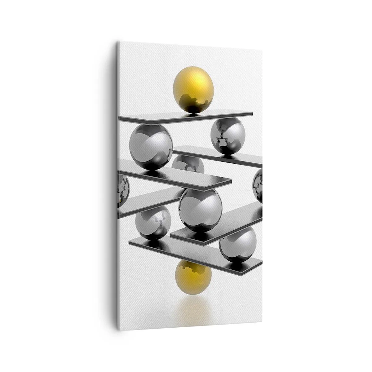 Lærredstryk - Billede på lærred - Guld-sølv-balancen - 45x80 cm