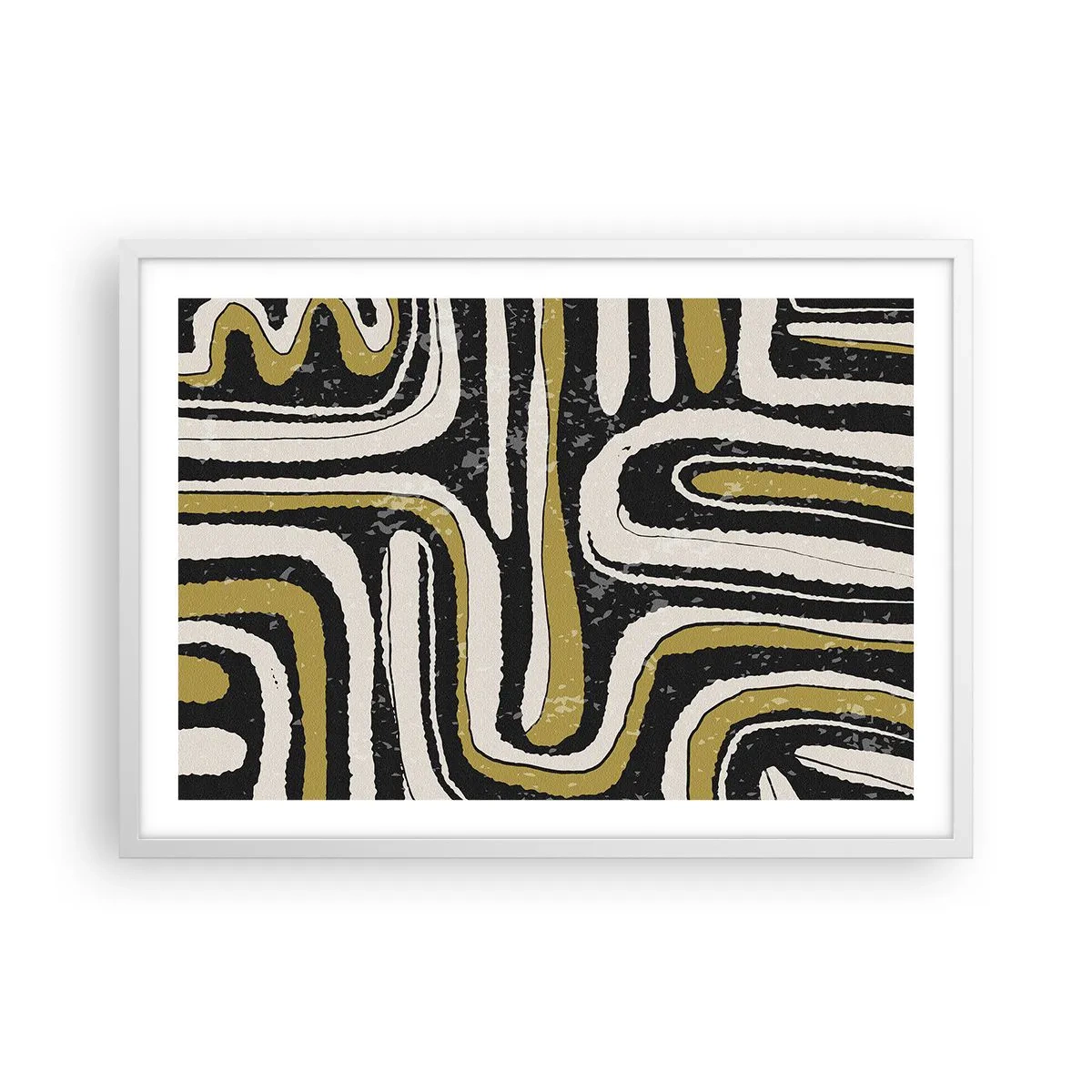 Plakat i hvid ramme - Komposition: stier og gyder - 70x50 cm