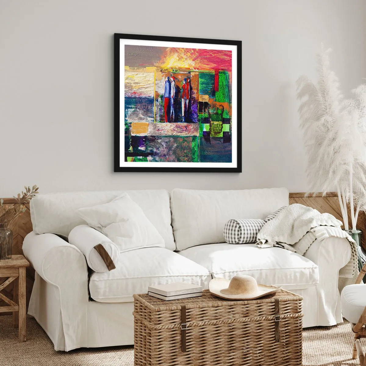 Plakat i sort ramme - Forhold og følelser - 50x50 cm