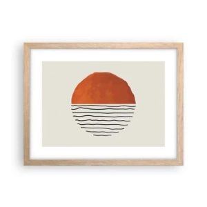 Plakat i ramme af lyst egetræ - I en japansk atmosfære - 40x30 cm