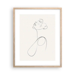 Plakat i ramme af lyst egetræ - Sløjfet i drømme - 40x50 cm