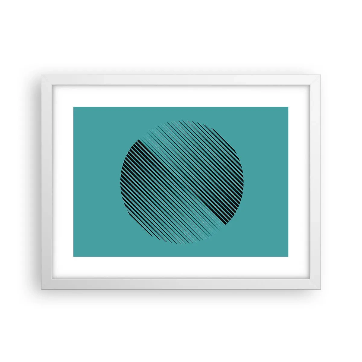 Plakat i hvid ramme - Cirklen - en geometrisk variation - 40x30 cm