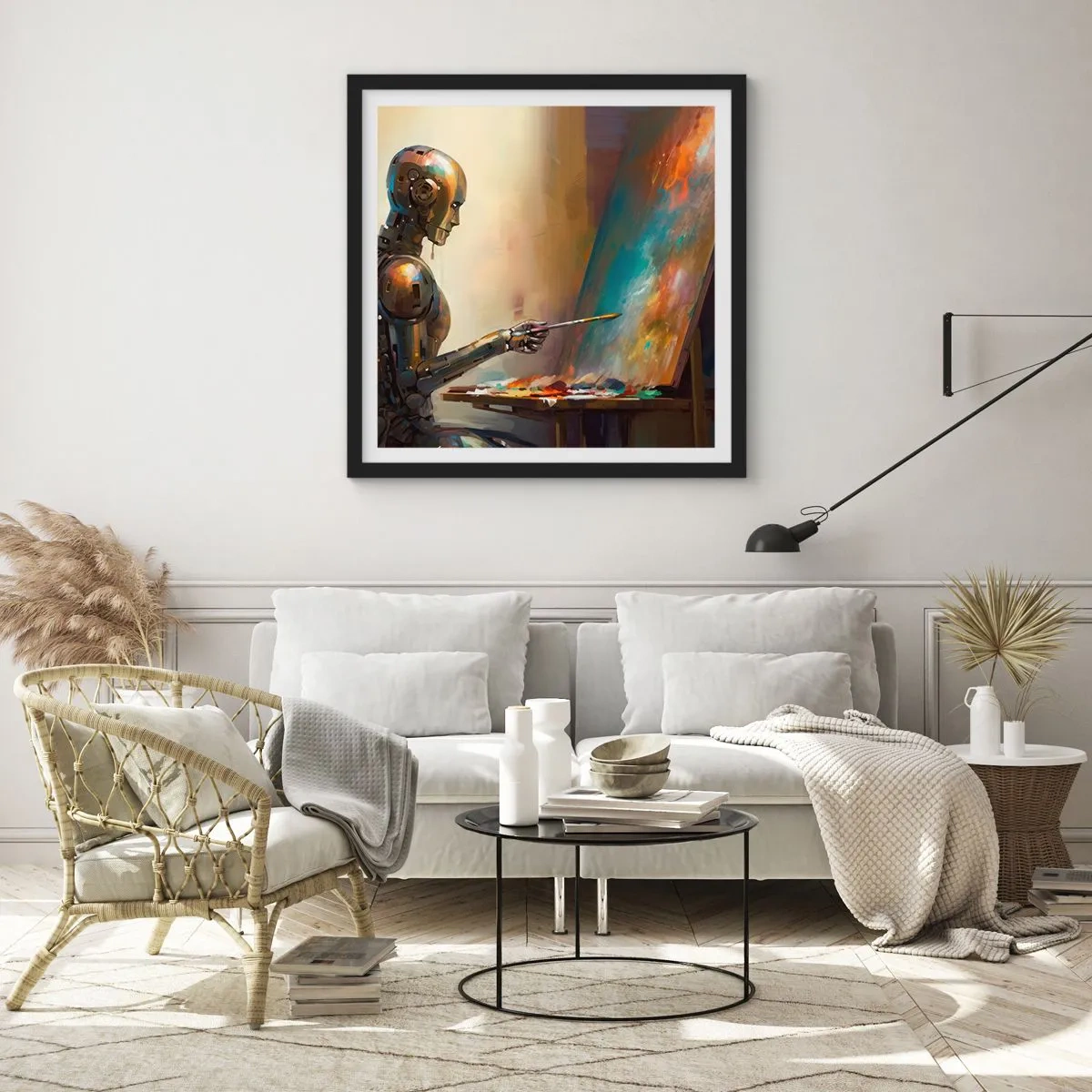 Plakat i sort ramme - Fremtidens kunst - 40x40 cm