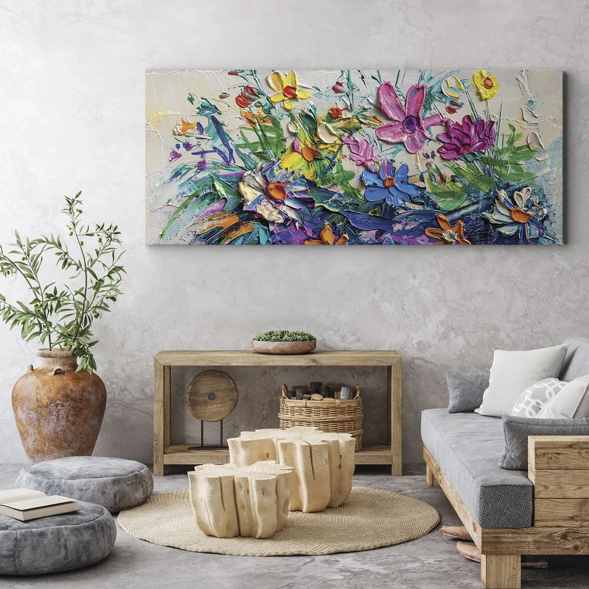 Lærredstryk - Billede på lærred - Overhovedet ikke et stilleben - 100x40 cm