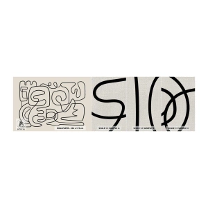 Prøve Fototapet Premium Canvas - På sporet - Abstraktion, Stykke, Lineart - 100x30 cm