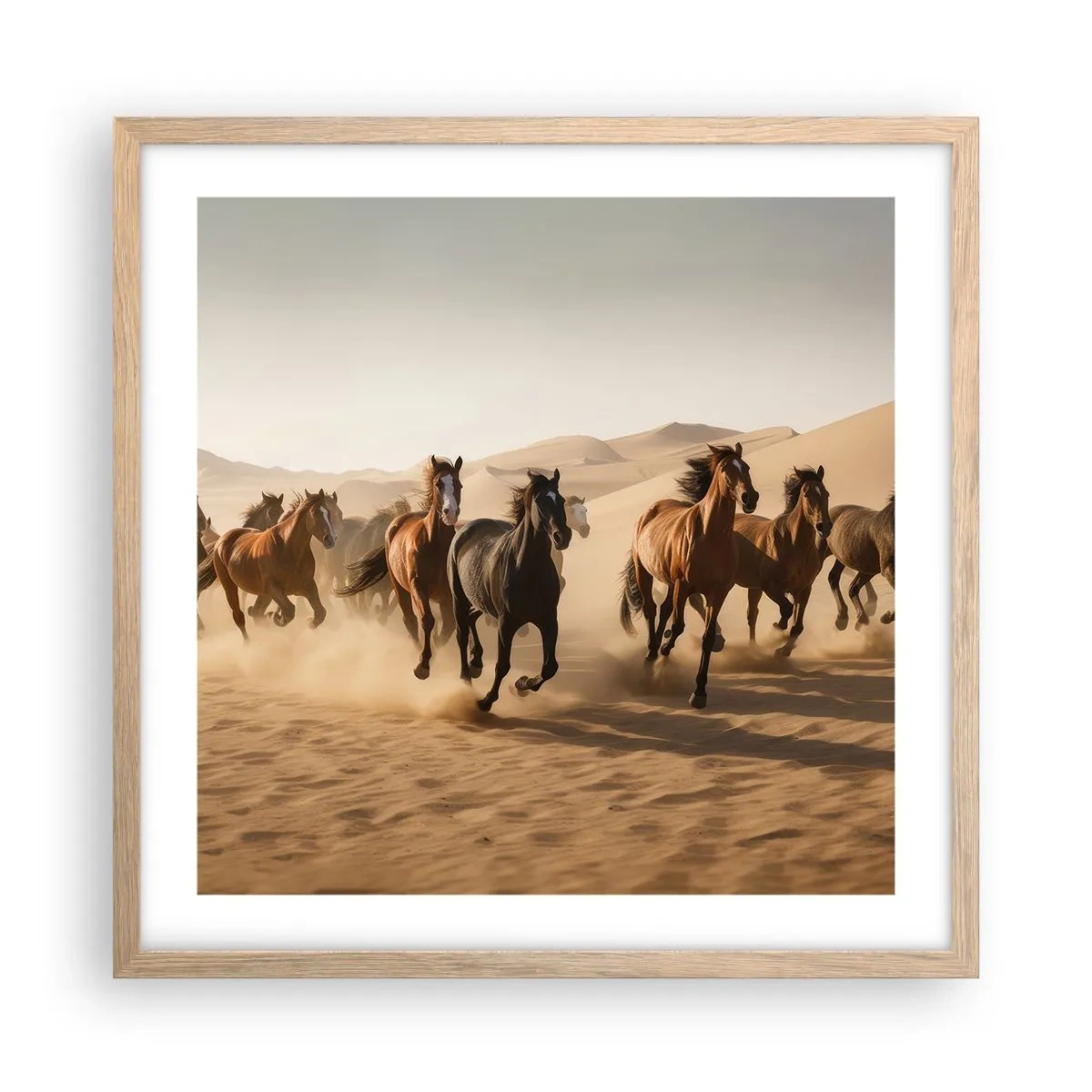 Plakat i ramme af lyst egetræ - Fri som vinden - 50x50 cm