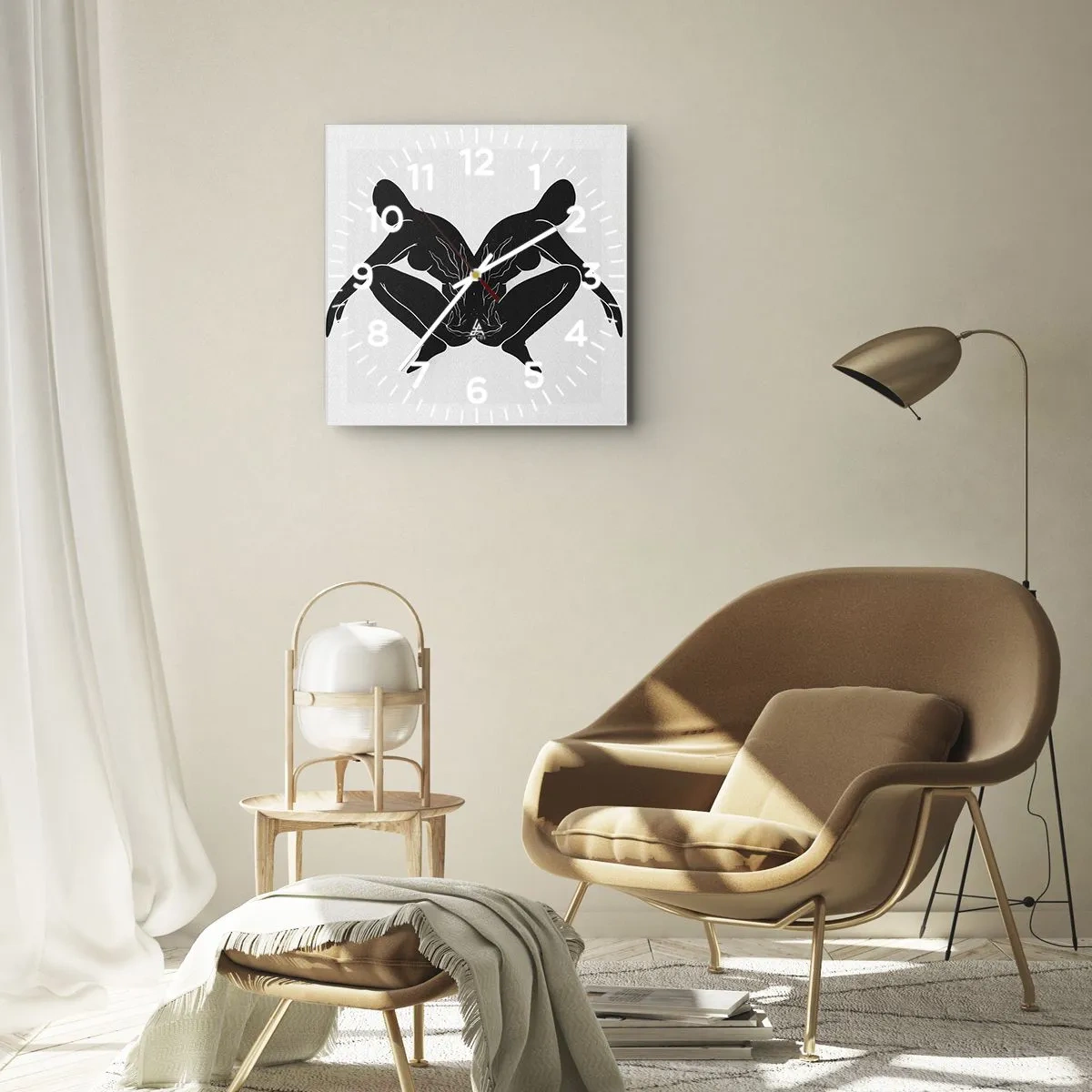 Vægur, Uret - En delt sjæl - 30x30 cm