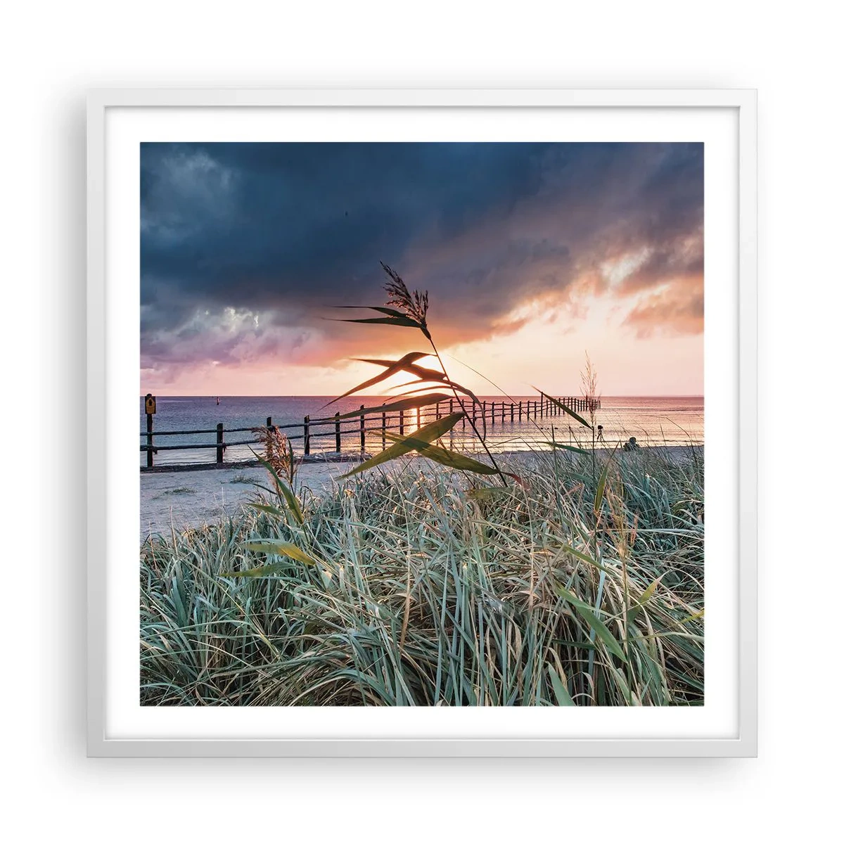 Plakat i hvid ramme - Ikke passerer med vinden - 60x60 cm