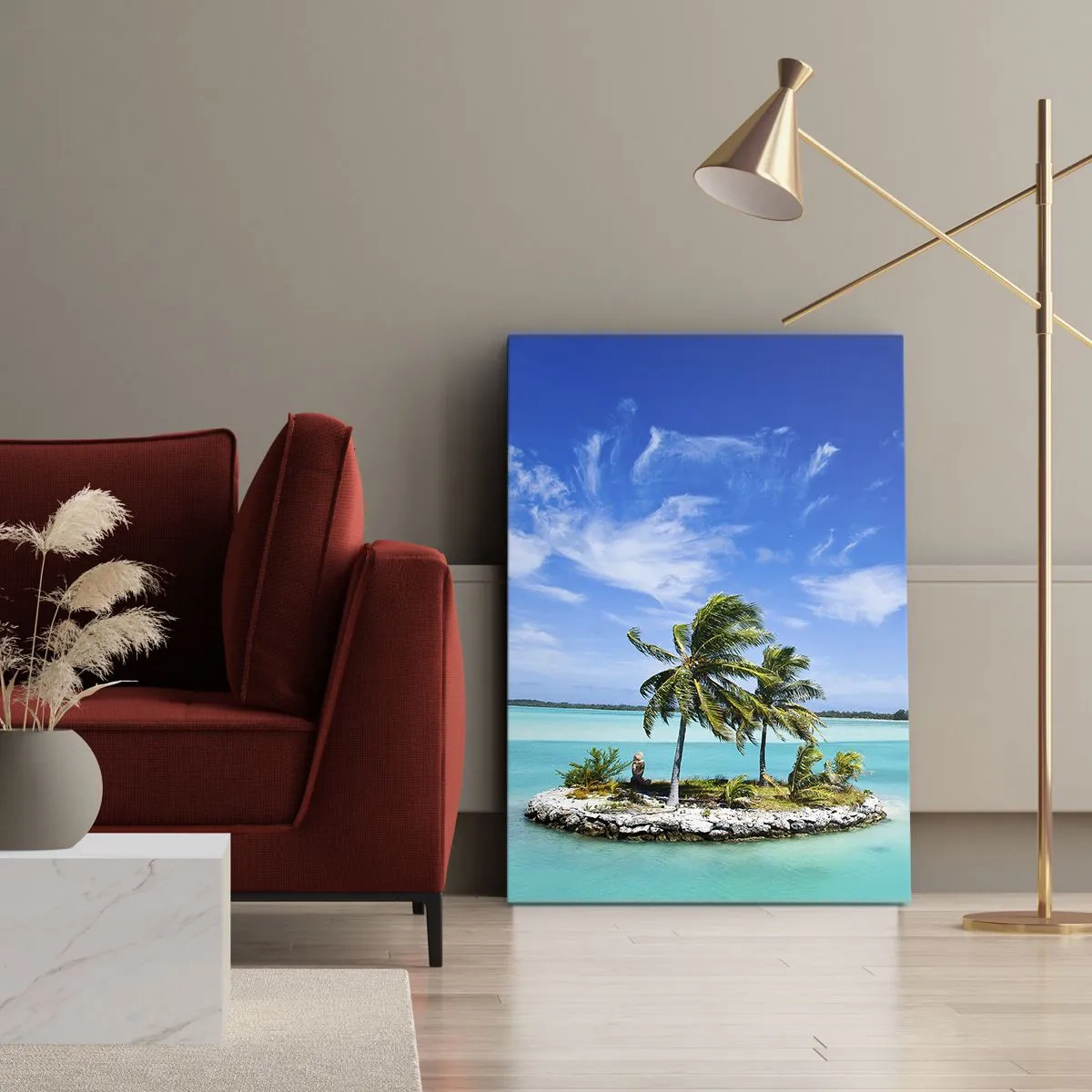 Lærredstryk - Billede på lærred - Paradis på jorden - 50x70 cm