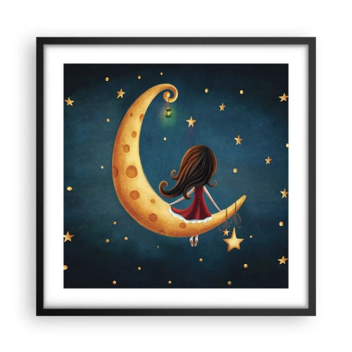 Plakat i sort ramme - Der var engang... - 50x50 cm