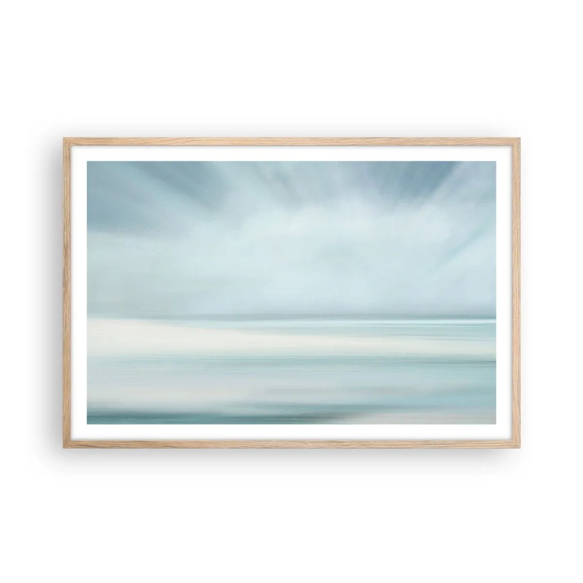 Plakat i ramme af lyst egetræ - Fred hele vejen til horisonten - 91x61 cm