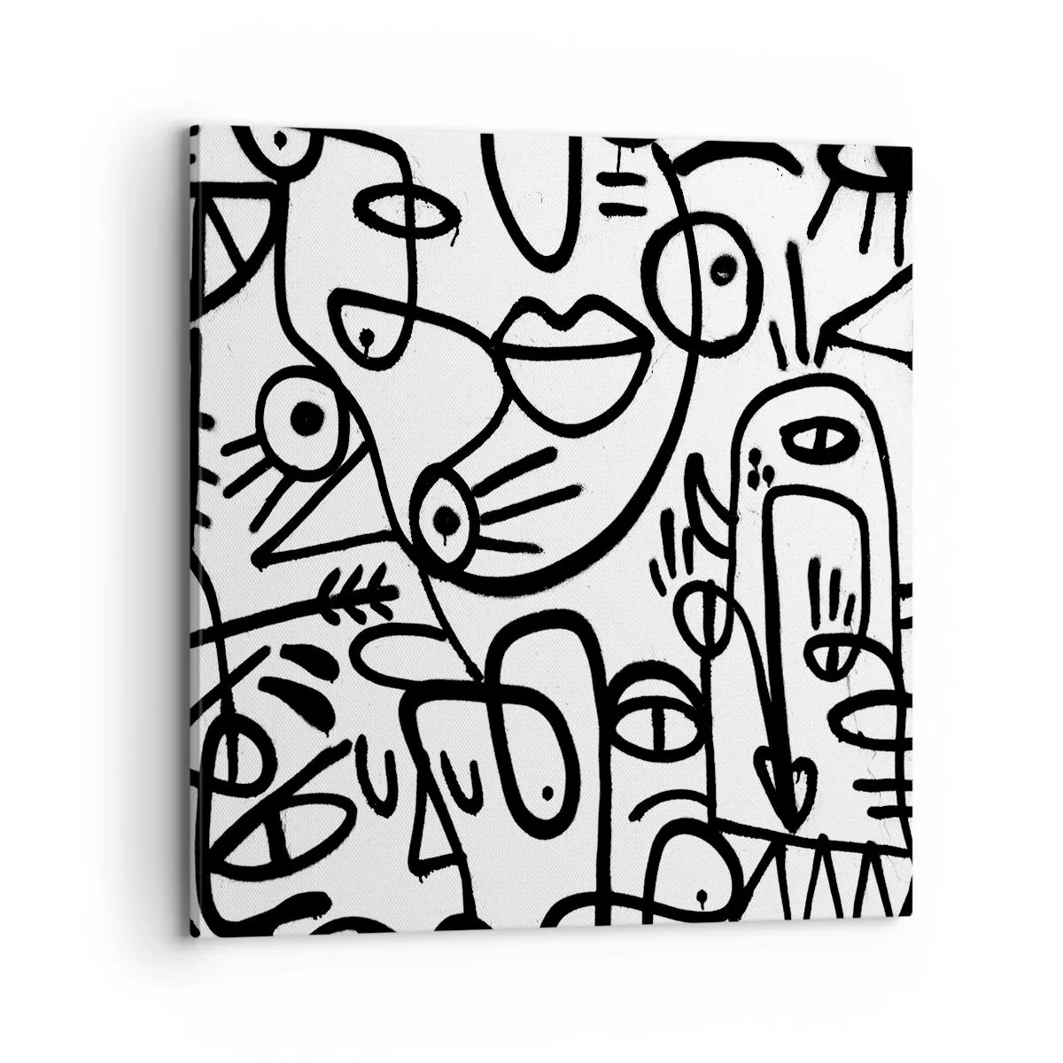 Lærredstryk - Billede på lærred - Ansigter og luftspejlinger - 70x70 cm