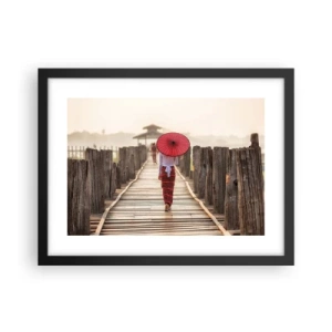 Plakat i sort ramme - På den gamle bro - 40x30 cm