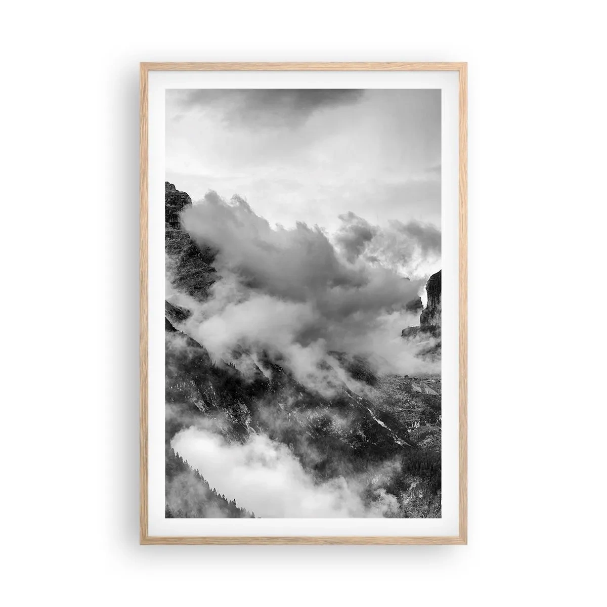 Plakat i ramme af lyst egetræ - Smukt og grusomt - 61x91 cm