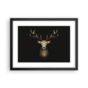 Plakat i sort ramme - Kubistisk hjort - 40x30 cm