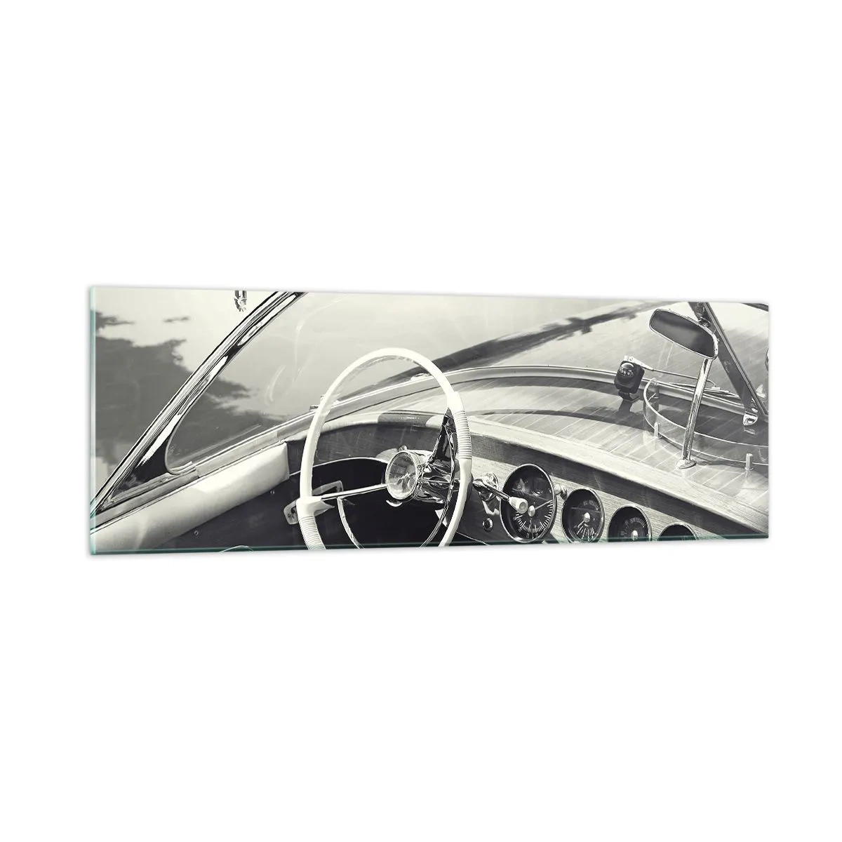 Billede på glas - Vejr for de rige - 90x30 cm