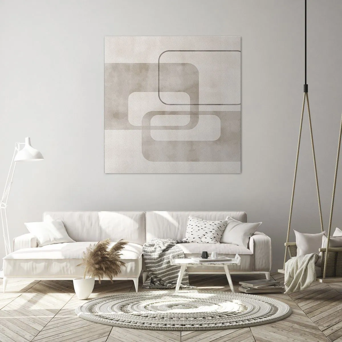 Lærredstryk - Billede på lærred - Geometrisk fuga - 40x40 cm