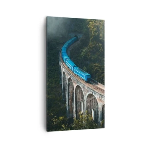 Lærredstryk - Billede på lærred - Tog til naturen - 45x80 cm