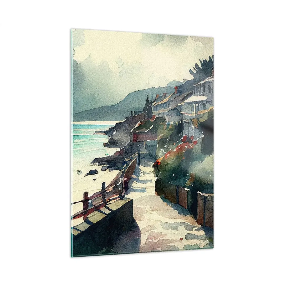 Billede på glas - Middelhavsby - 50x70 cm