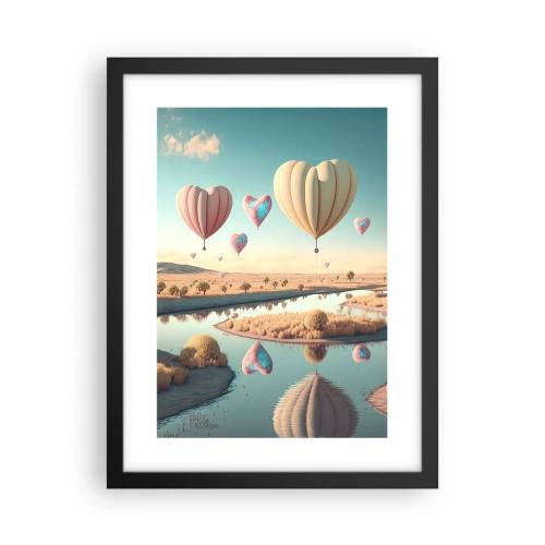 Plakat i sort ramme - Kærlighed lader dig svæve - 30x40 cm