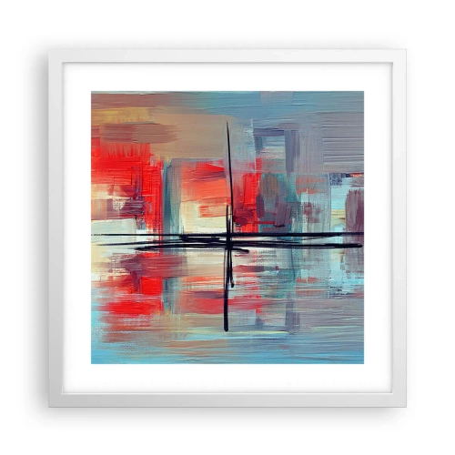 Plakat i hvid ramme - Landskab i en ukendt dimension - 40x40 cm