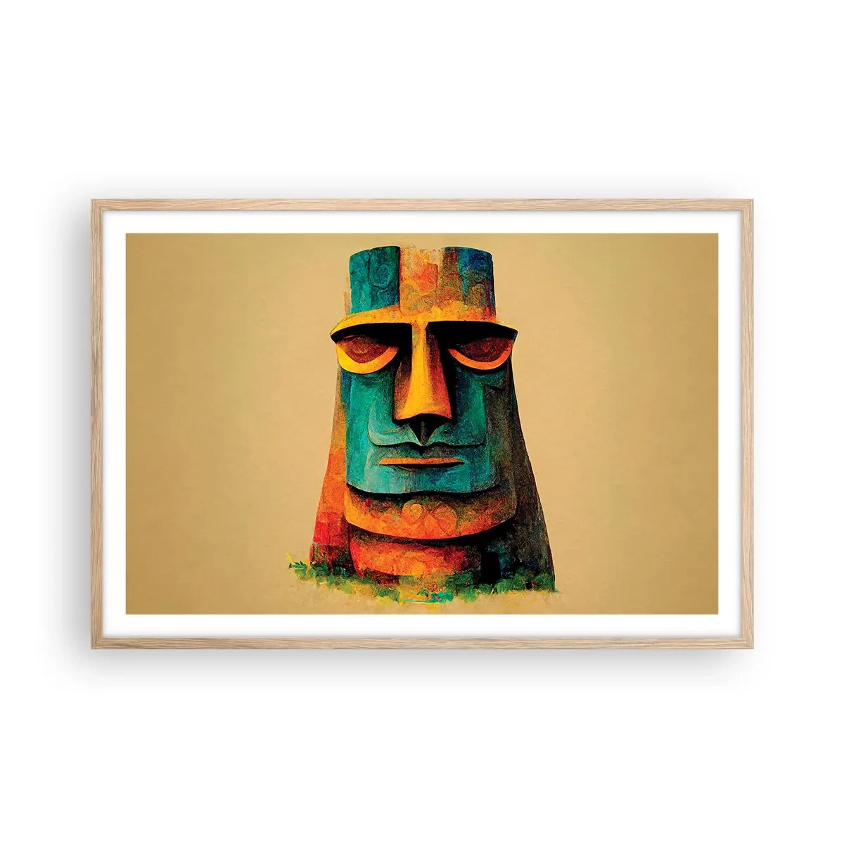 Plakat i ramme af lyst egetræ - Statuarisk, men alligevel sympatisk - 91x61 cm