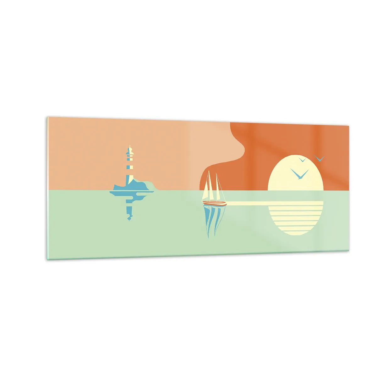 Billede på glas - Det perfekte havlandskab - 100x40 cm