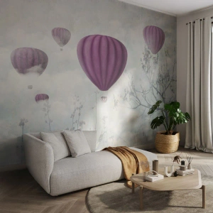 Fototapet Selvklæbende Deluxe Sticker - Som skibe på himlen - Abstraktion, Ballonflyvning, Grafik - 100x70 cm
