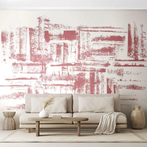 Fototapet Premium Canvas - Rød by - Abstraktion, Grafik, Maleri - 100x70 cm